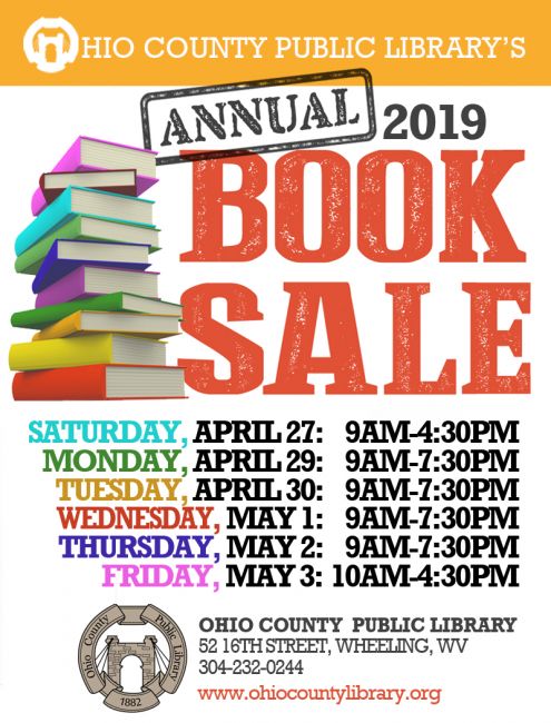 ANNUAL BOOK SALE: Wednesday, May 1 - 9 am to 4:30 pm