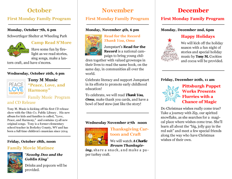 2019 Fall OCPL Family Programs Schedule, Page 2