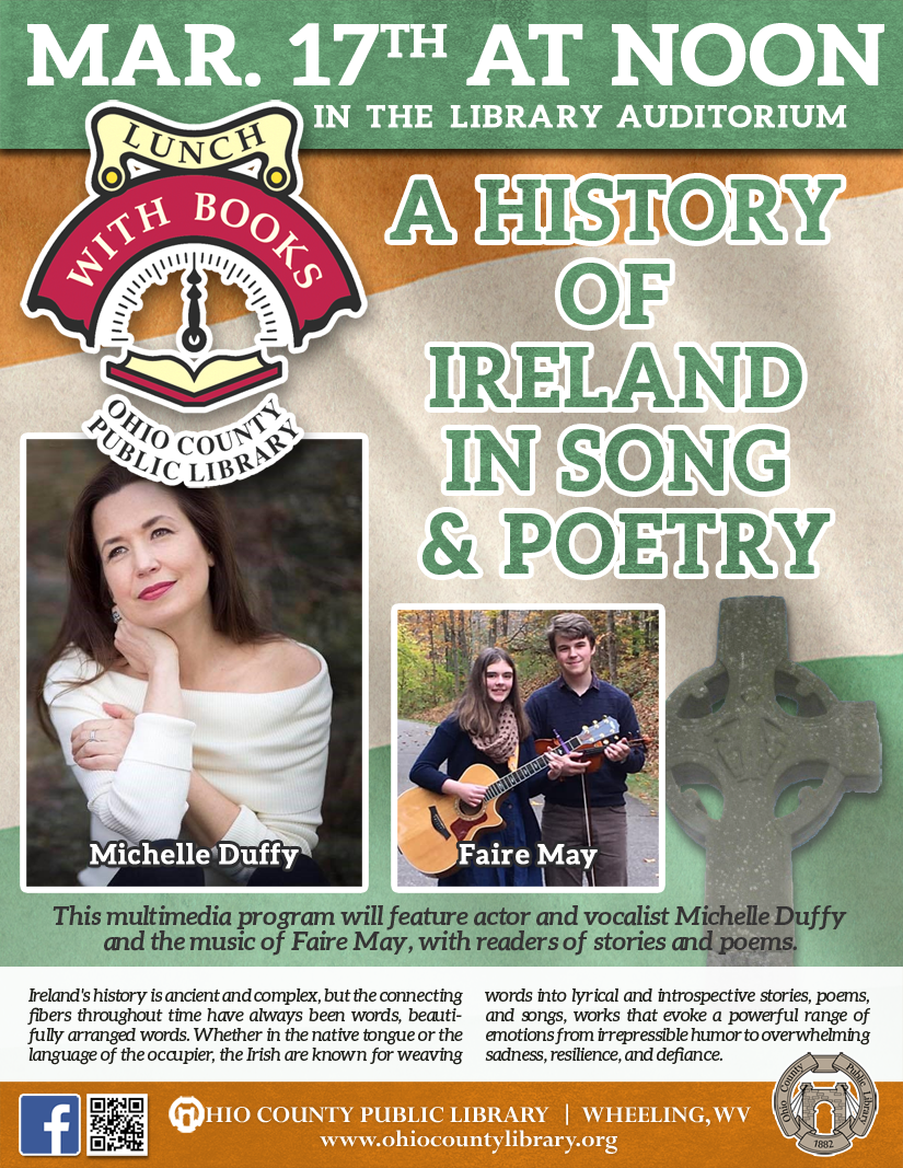 Lunch With Books: Tuesday, March17, 2020 at noon - A History of Ireland in Song & Poetry