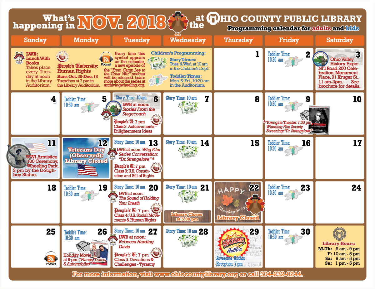 OCPL Programming Calendar: November 2018