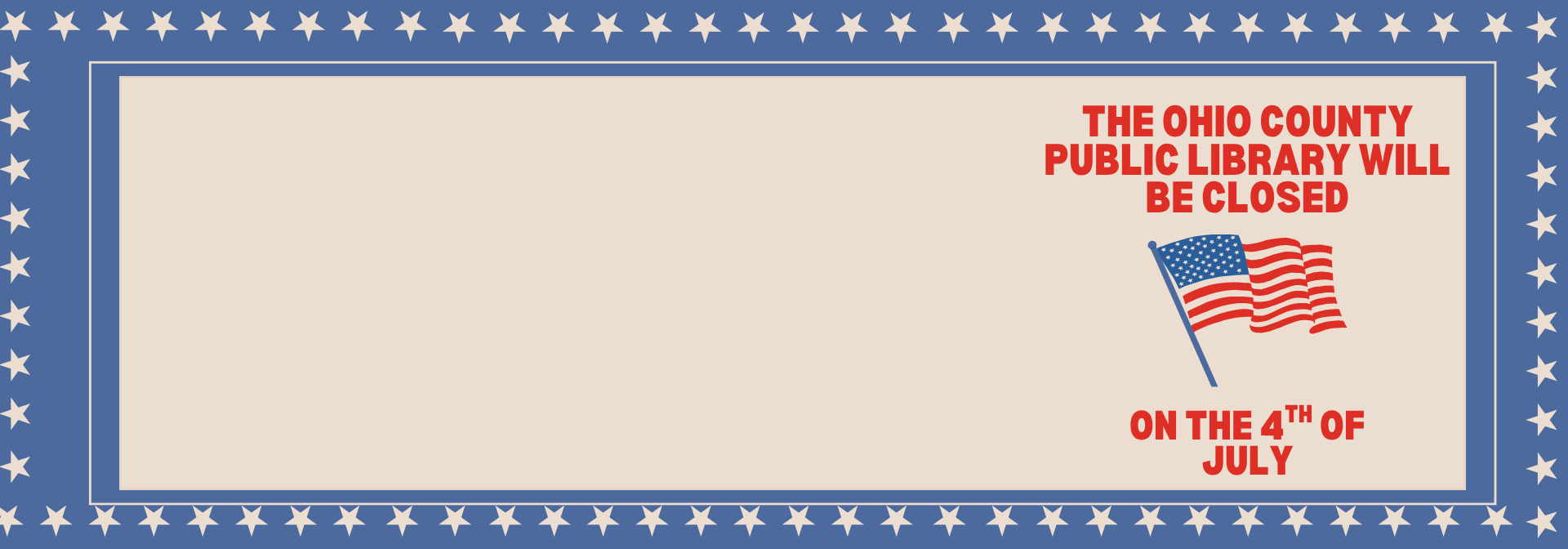 OCPL Closed for 4th of July
