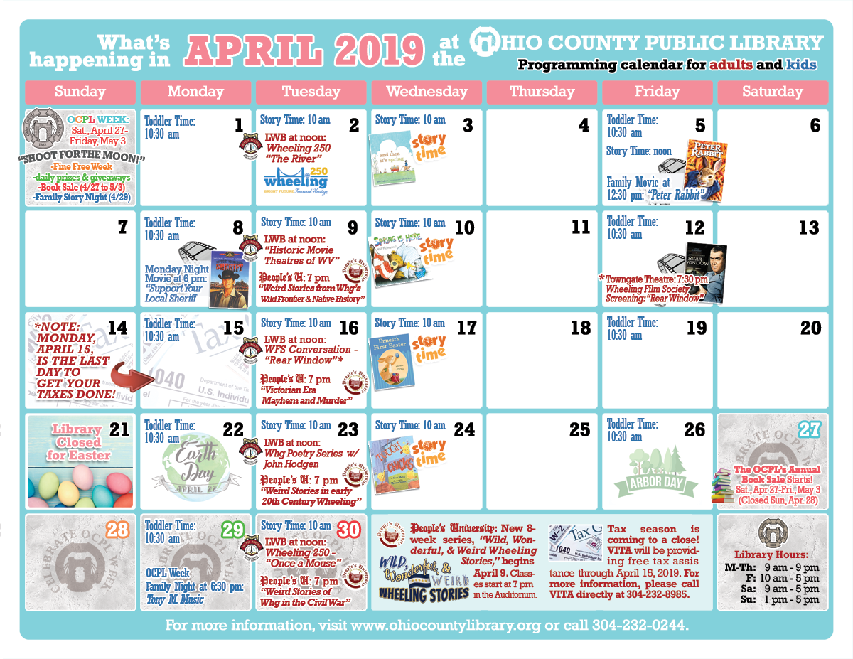 OCPL Programming Calendar: April 2019