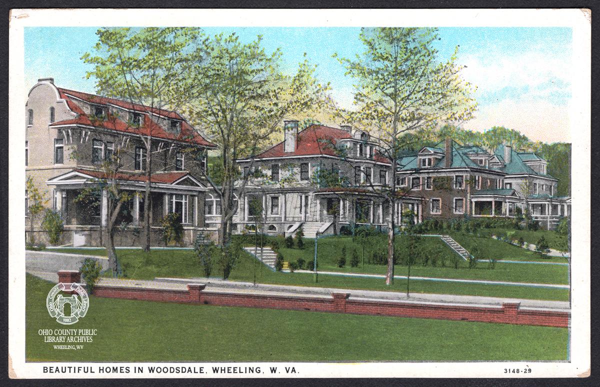 Postcard of Historic Properties in Wheeling's Woodsdale Neighborhood