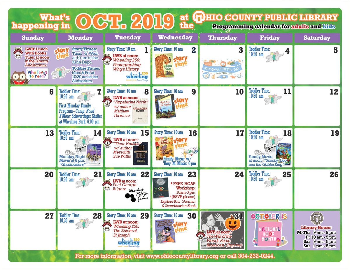 OCPL Programming Calendar: October 2019