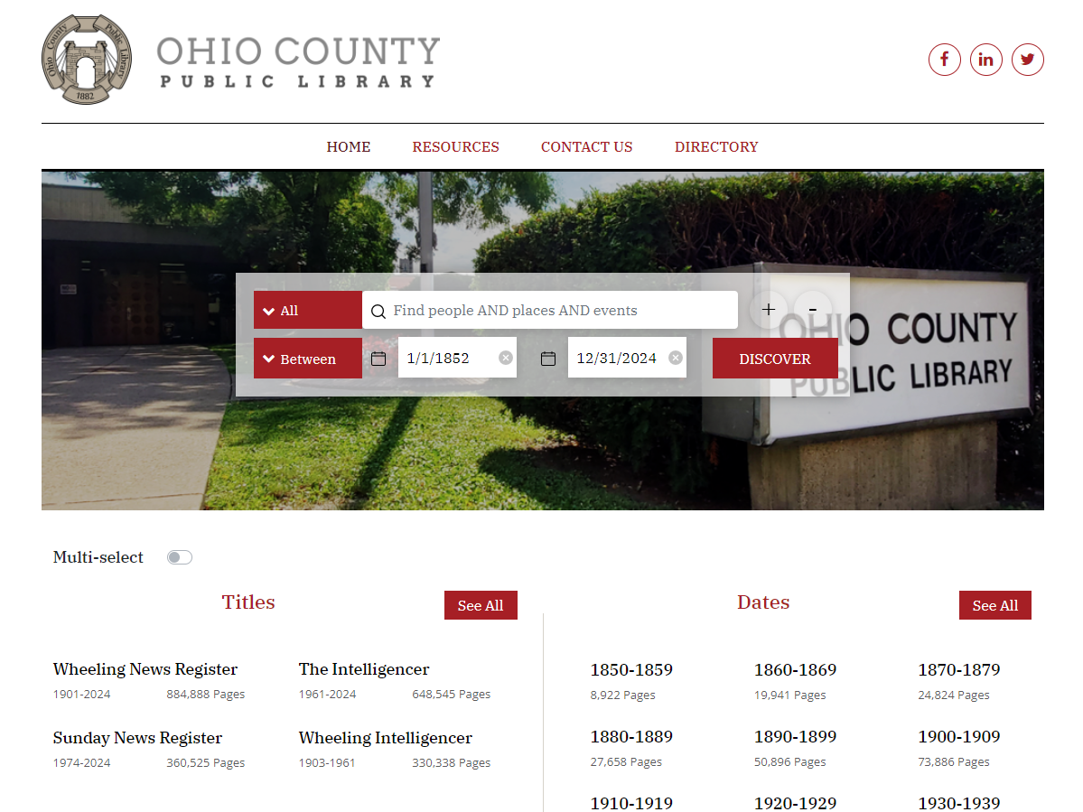 Microfilmed Newspapers Now Available Online > News Ohio County Public