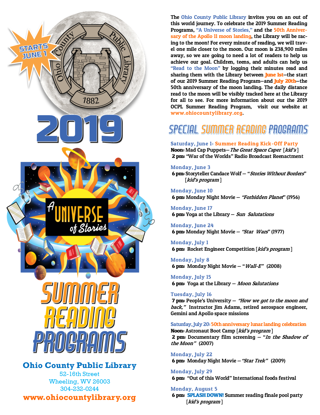 OCPL 2019 Summer Reading Program Events