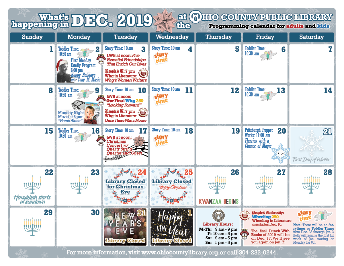 OCPL Programming Calendar: December 2019