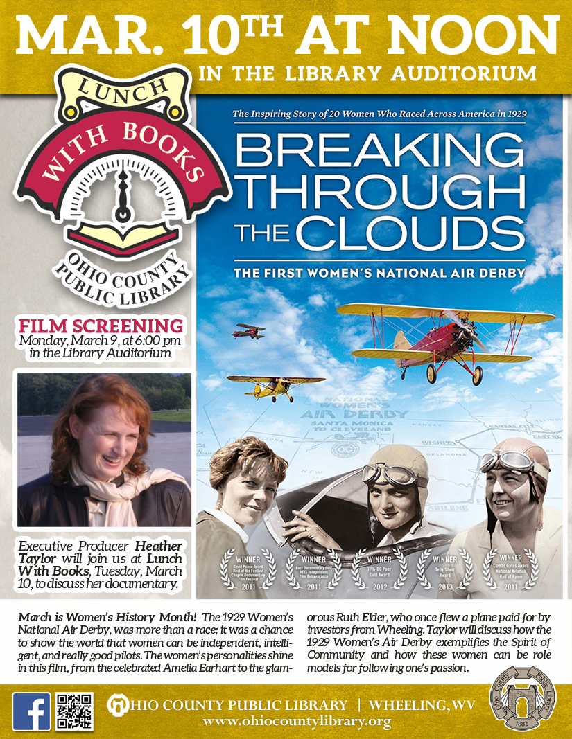 Lunch With Books: Tuesday, March 10, 2020 at noon - The First Women’s National Air Derby & The Spirit of Community