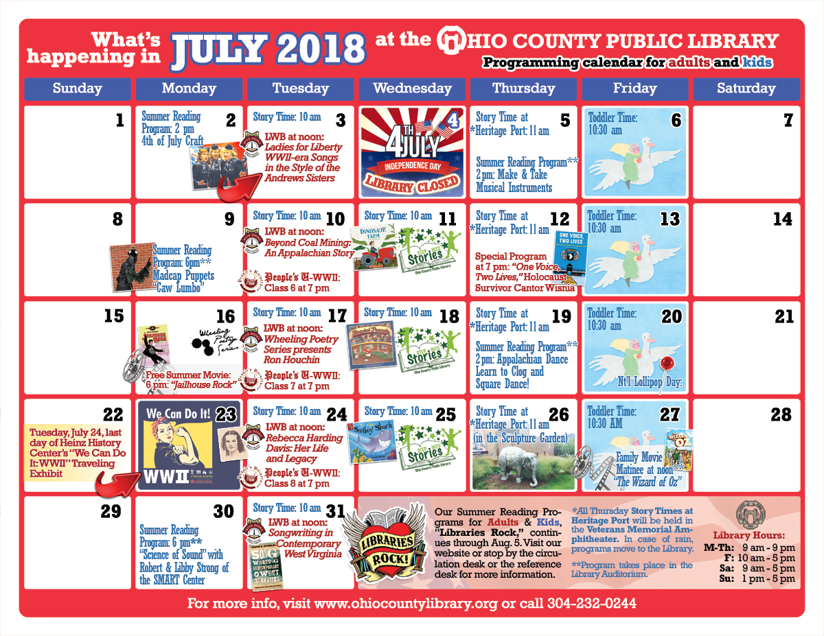 OCPL Programming Calendar: July 2018