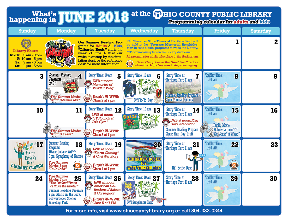 OCPL Programming Calendar: June 2018