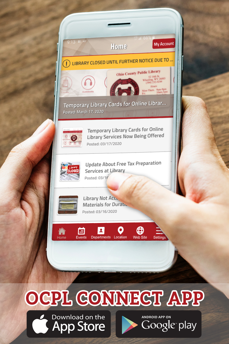 The OCPL Connect App keeps you update date on all the latest Library news and events