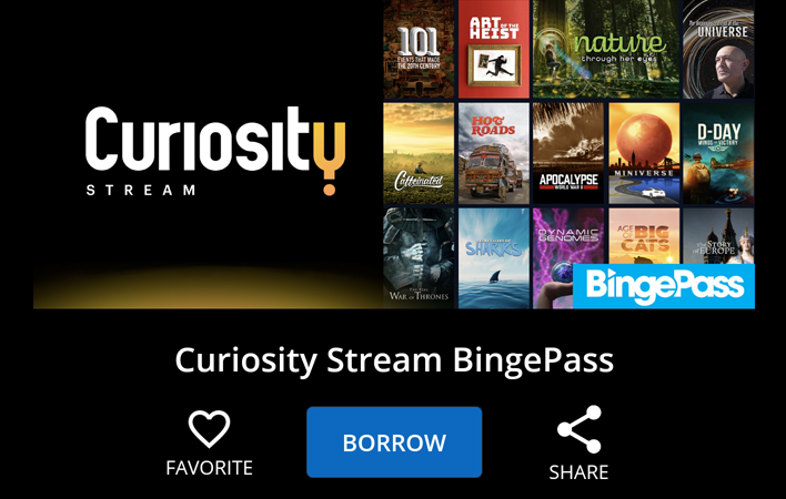 Curiousity Stream through Hoopla Binge Pass