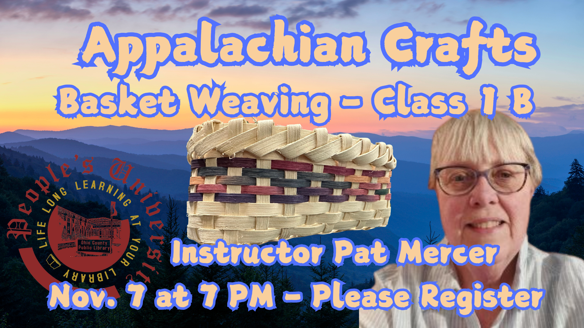 People's University Appalachian Crafts Basket Weaving, Class 1