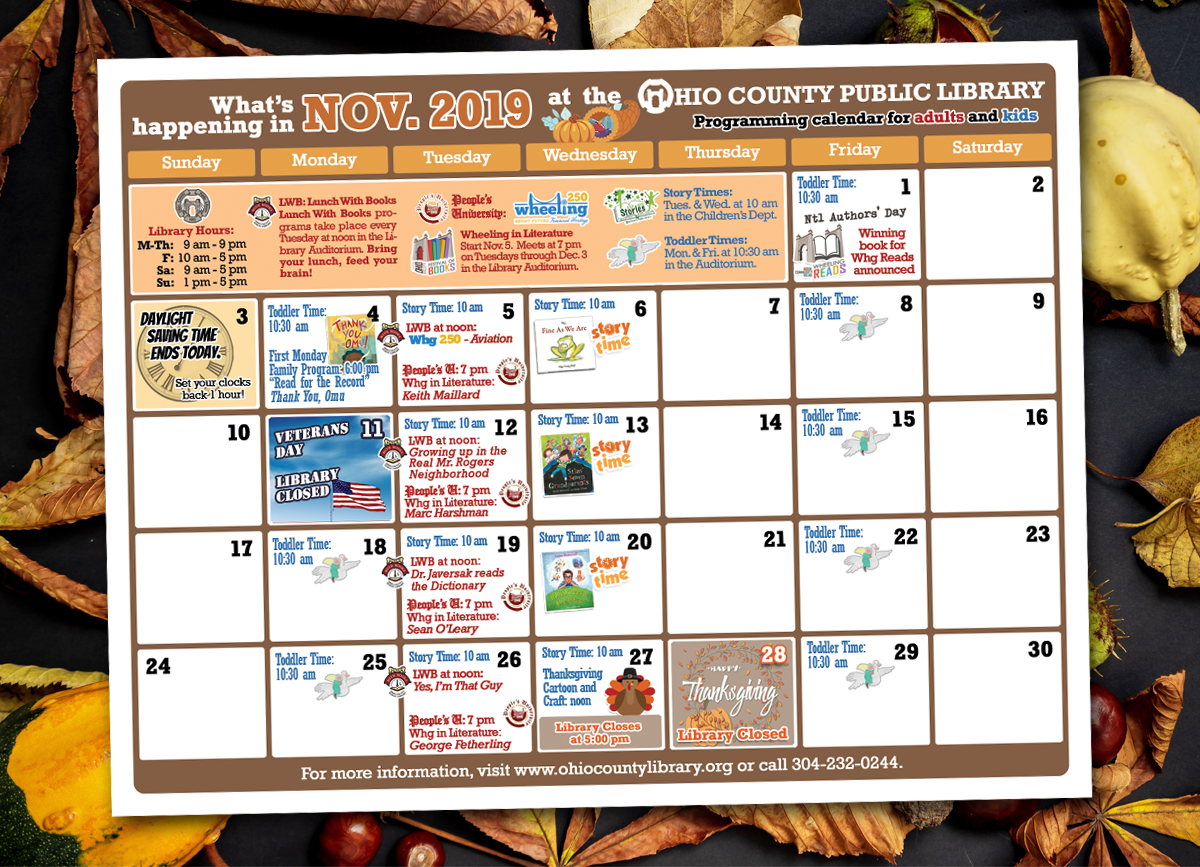 November 2019 OCPL Programming Calendar Available News Ohio County
