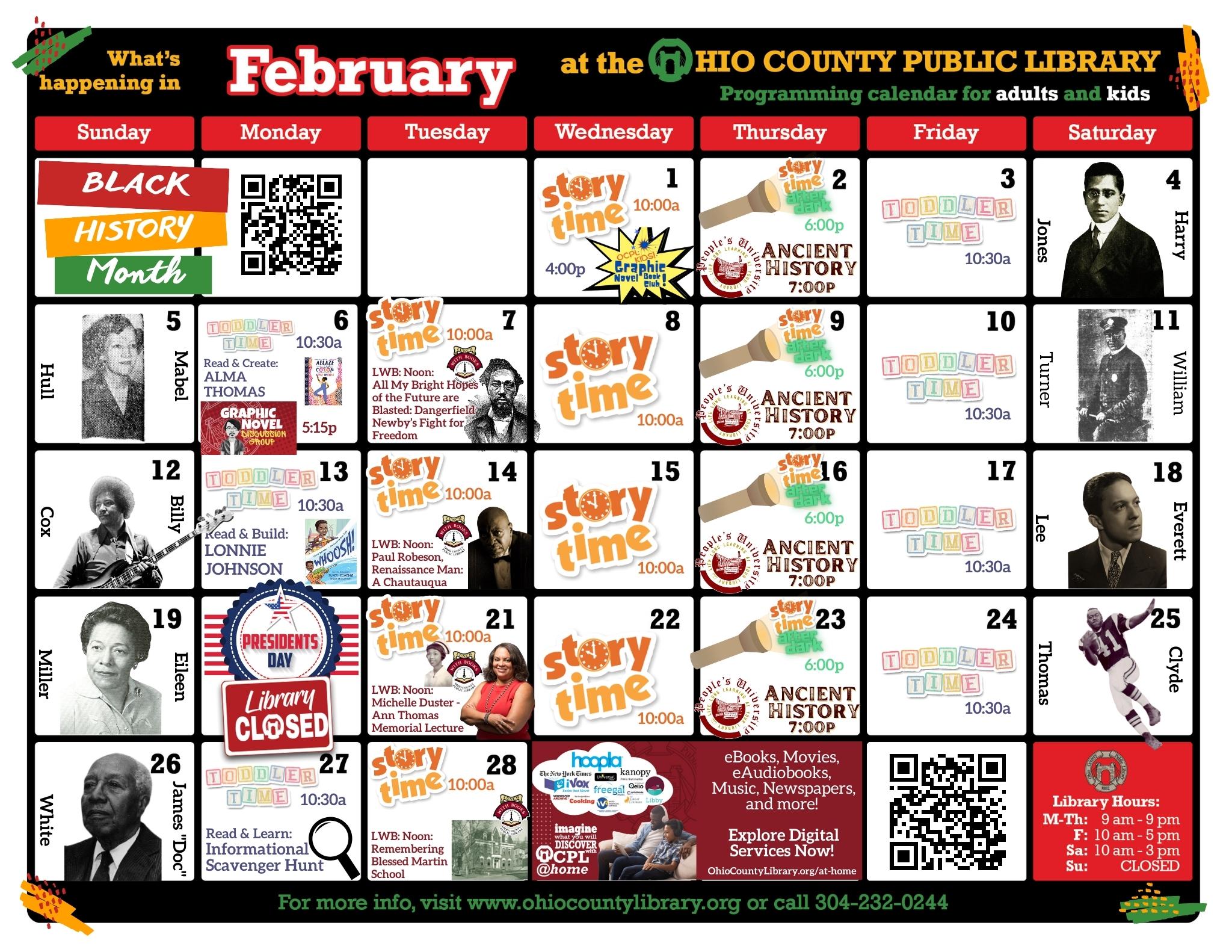 February 2023 OCPL Program Calendar Now Available! > News Ohio County