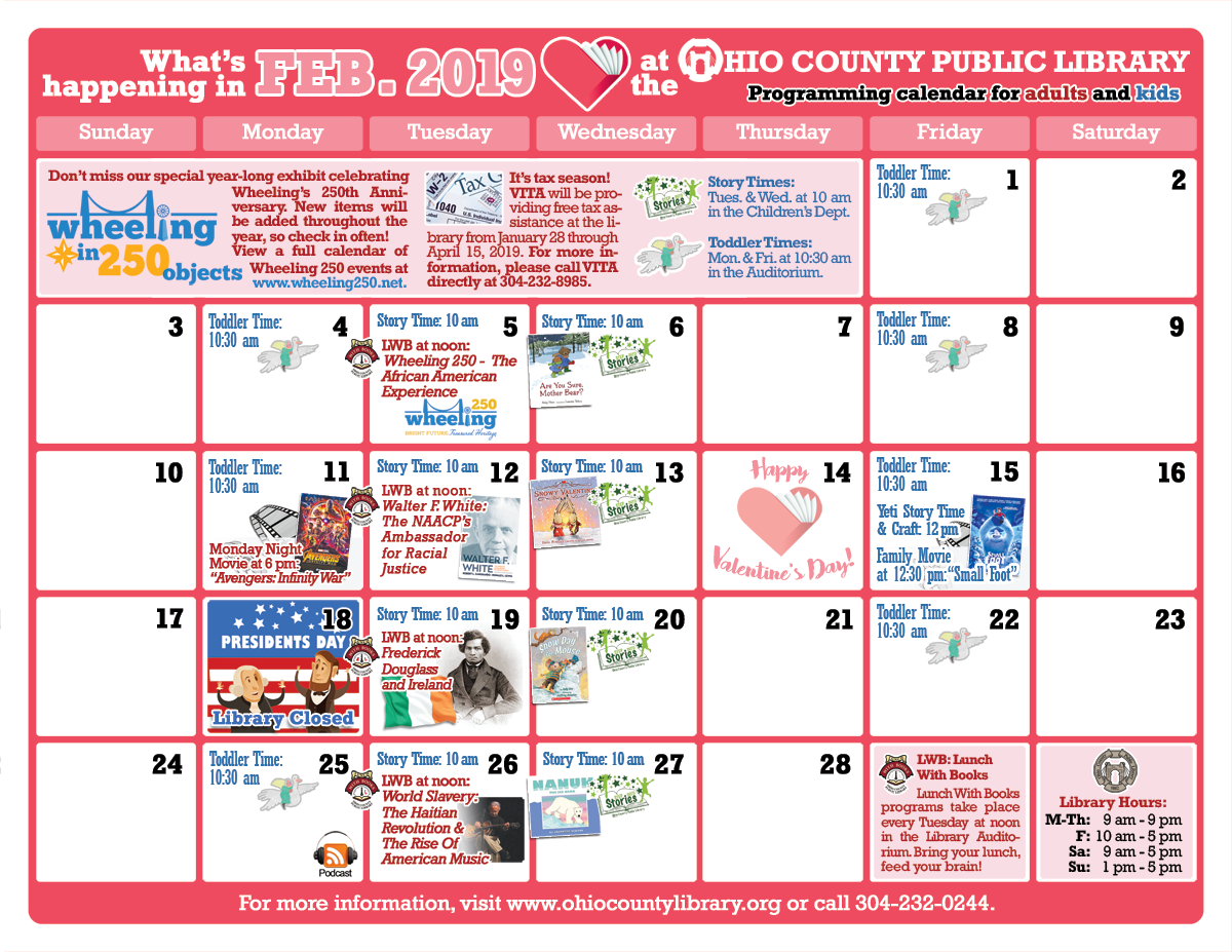 OCPL Programming Calendar: February 2019