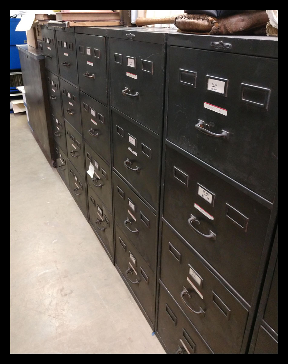 File cabinets containing C.C. Smith's Sons Engineering, Inc. records, OCPL Archives