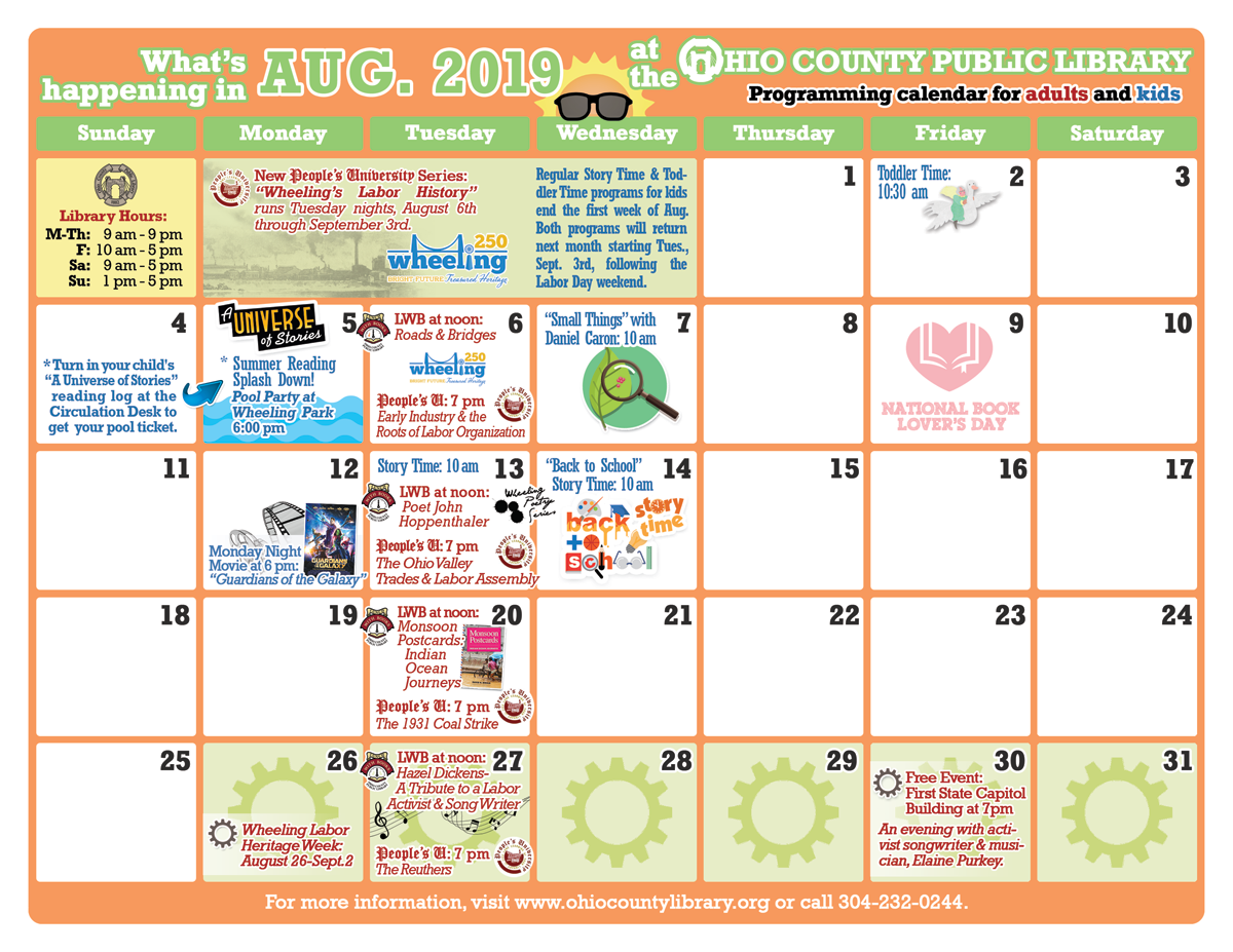 OCPL Programming Calendar: August 2019