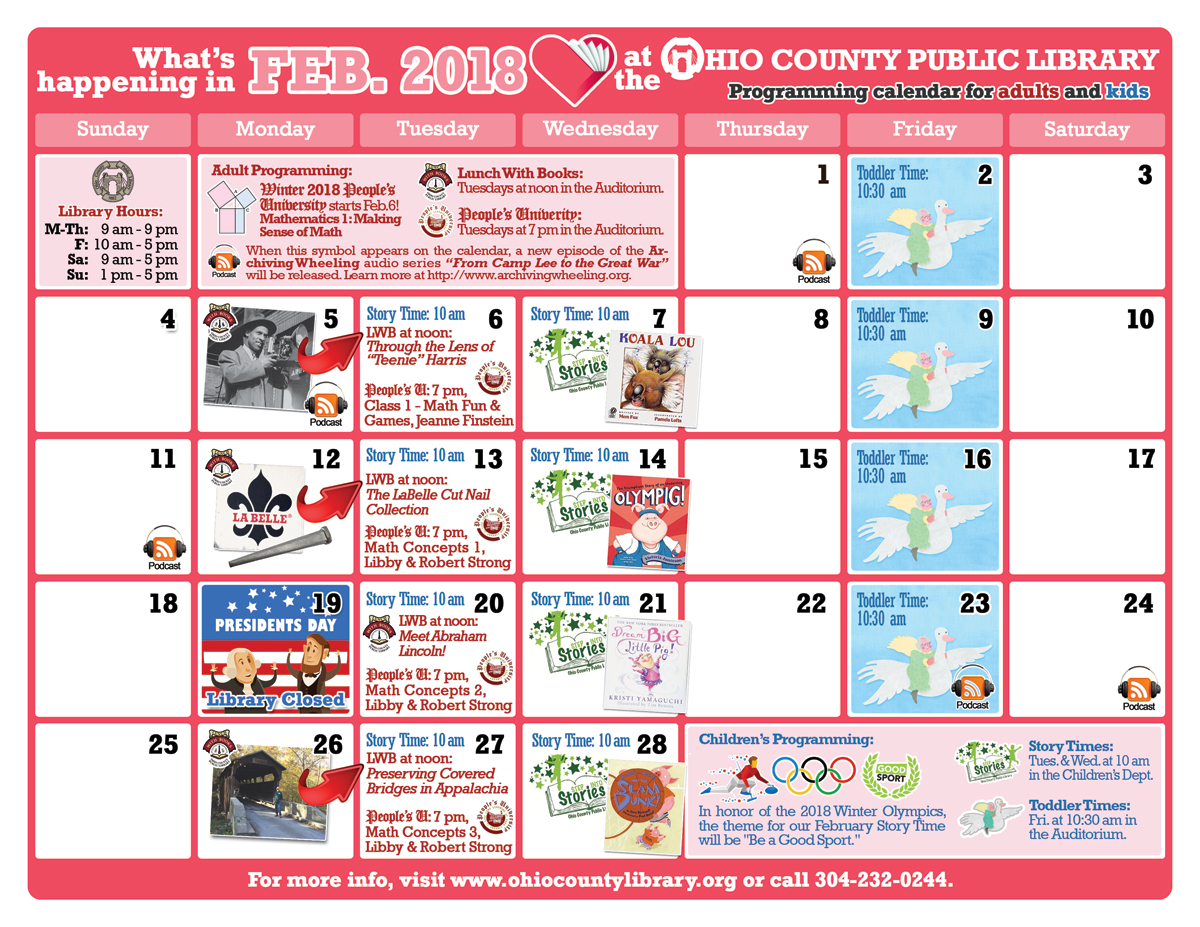 OCPL Programming Calendar: February 2018