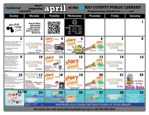 April Calendar Now Available!  