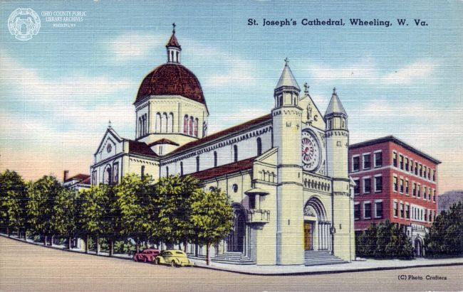 St. Joseph's Cathedral, image from the Postcard Collection of the Ohio County Public Library Archives