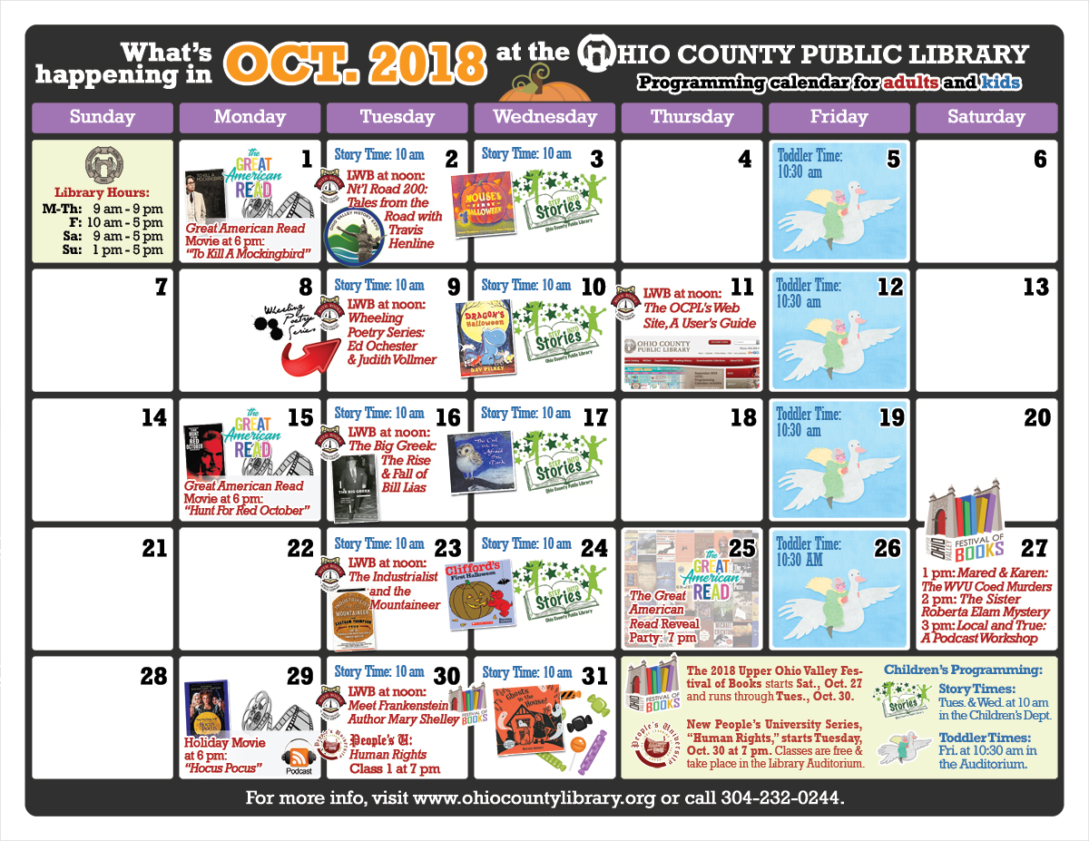 OCPL Programming Calendar: October 2018