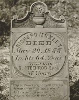 A quaint tombstone still standind in Penninsula cemetery. It is presumed that this man was a slave belonging to Daniel Steenrod, who lived in and laid out the town of Fulton in 1838.