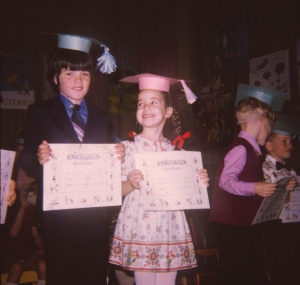 Cousins Duffy at Kindergarten Graduation