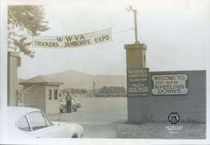 Wheeling Downs Entrance During WWVA Truckers Jamboree & Expo. Photo from the Ohio County Public Library Archives.