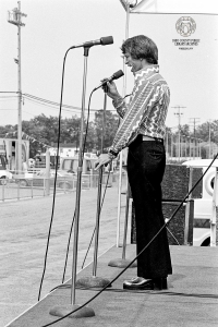 Buddy Raye at 1974 Wheeling Trucker Jamboree. Photo by Bill Burke Photo Copyright Owner: Bill Burke. Photo from Ohio County Public Library Archives. 