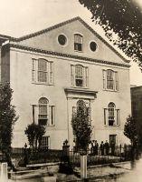 The Old Fourth Street Church. Three churches were built on this site. This is the second, seating 2000. In the early days Chapline Street was known as Fourth Street.