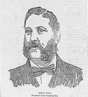 Engraving from the Wheeling Daily Intelligencer, April 9, 1892: Henry Baer, President of the Congregation