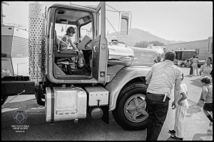 Truck Display at 1974 Trucker Expo. Photo by Bill Burke. Photo Copyright Owner: Bill Burke.Photo from the Ohio County Public Library Archives. 