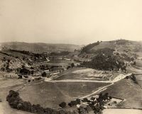 View from Wheeling hill showing the peninsula, Fulton, and the National Road.