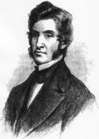 Charles Ellet, Jr.   Civil engineer Charles Ellet, Jr. (1810-1862), bridged the Ohio River at Wheeling, Virginia with a suspended span of 1,010 feet. The bridge was then the longest single span suspension bridge in the world. The first official crossing of the Wheeling Suspension Bridge took place October 20, 1849 when Ellet drove a carriage over its entire length. On May 17, 1854, the Bridge collapsed in a windstorm. Soon rebuilt by Ellet, the bridge reopened in 1854. Ellet convinced Secretary of War, Stanton, of the feasibility of a naval Civil War, steamboat ram fleet as an “official weapon of war” for use on the Mississippi River. June 6, 1862, Colonel Charles Ellet in charge of the fleet, in the greatest naval battle of the Civil War, completely destroyed Commodore Montgomery's Confederate navy resulting in the capture of Memphis. *Ellet, wounded in the battle, died June 16, 1862. (John Bowman).