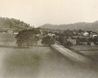 View from Echo Point looking east toward what is now Birch Lynn and Pleasant Valley. Seibert's pavillion shows on extreme left.