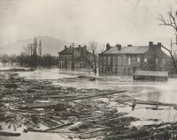 Front Street on the Island during the flood of 1884.