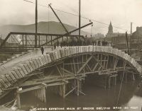 A new stone bridge spanned Wheeling Creek on Main Street.