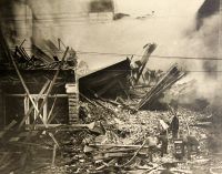 On April 9, the Hutchinson and Chapman buildings 13th and Main, collapsed and burned. Six people were burried alive in the ruins and killed. Six others were injured but recovered. The Wheeling Intelligencer called this the "greatest disaster in the history of the city."