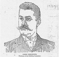 Engraving from the Wheeling Daily Intelligencer, April 9, 1892: Morris Horkheimer, Chairman of the Building Committee