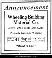 Announcement, Wheeling Building Material Co., March 13, 1917, Wheeling Intelligencer