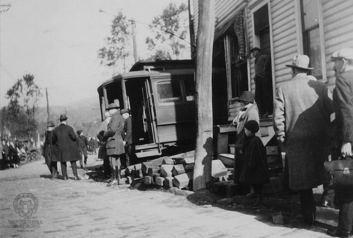 Mozart Street Car Crash, October 28th, 1926, Bottom of Mozart Hill, Wheeling, WV