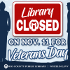Library Closed For Veterans Day