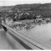 Overhead view of the Suspension Bridge.