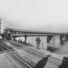 BROWN PHOTO #14: The Covered Bridge across the back river from the Island to Bridgeport was completed in 1837 by the Zane family.