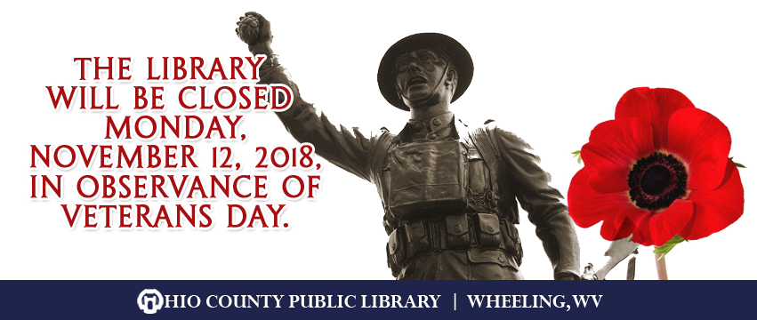 OCPL Closed for Veterans Day, Monday, November 12, 2018