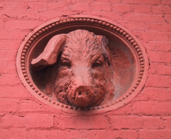 Pig Sculpture by West Entrance, Centre Market, Lower Building, Wheeling, WV 26003